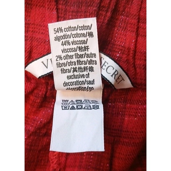 Victoria's Secret sleep Shorts Pajama Bottom Med Red Black Checkered Sleepwear - Picture 8 of 8